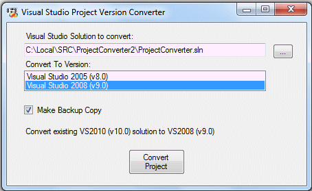 ProjectConverter Screen Shot